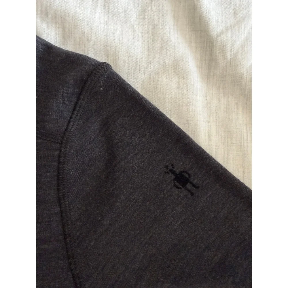Smartwool Quarter Zip Pullover Base layer Men Large Charcoal Merino Wool
